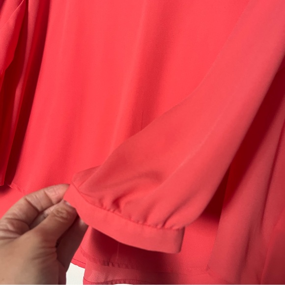 NWOT Adrianna Papell Vibrant Coral Blouse - Picture 4 of 8